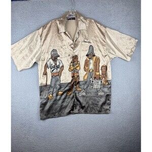 Vintage Platinum FUBU Shirt Men's Large Y2K Hip Hop Button Up RARE (Stains)